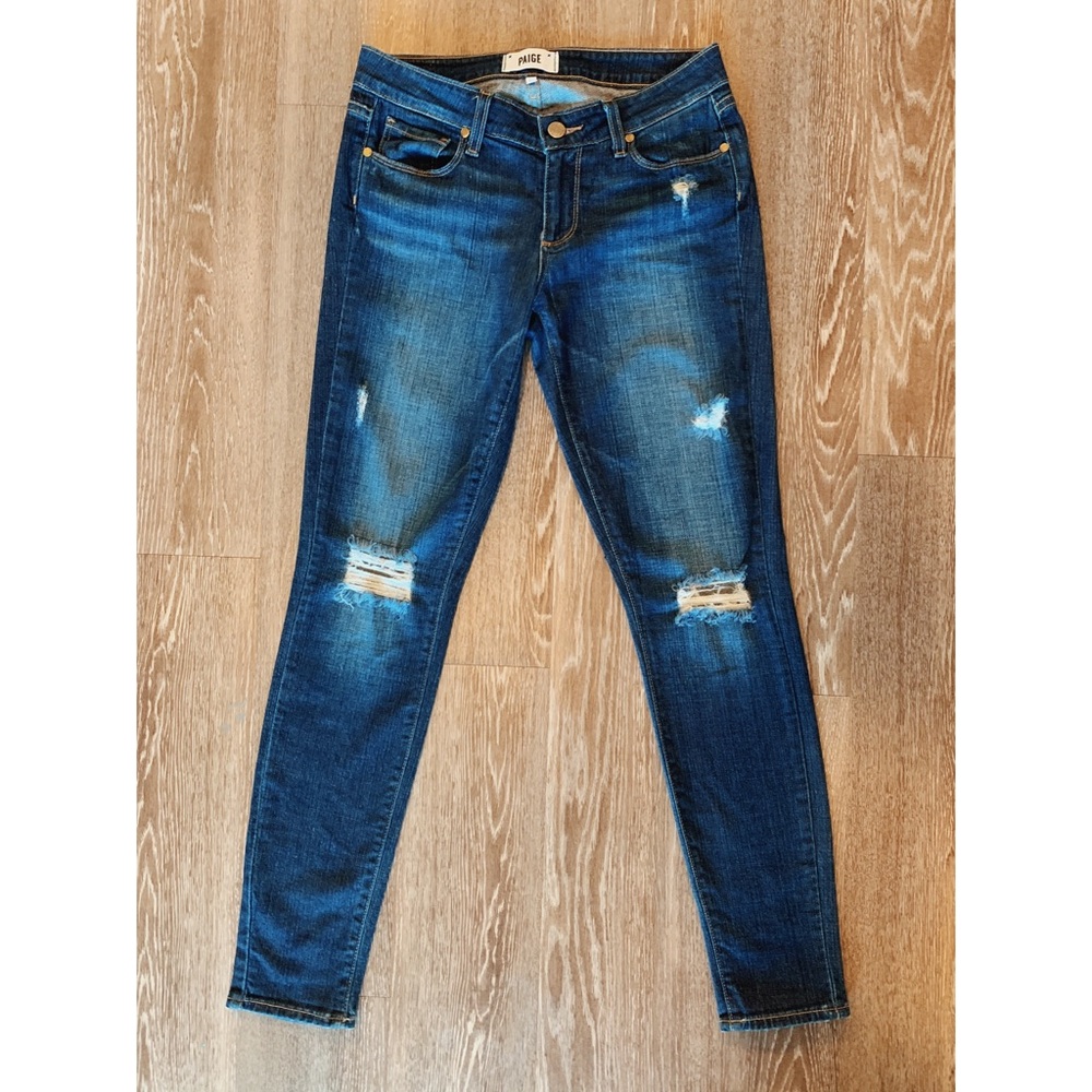 Paige destroyed jeans verdugo ultra skinny dark